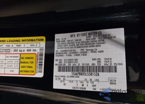 2020 Ford Mustang Bullitt Premium Fastback from USA, damaged, VIN 1FA6P8K05L5581526